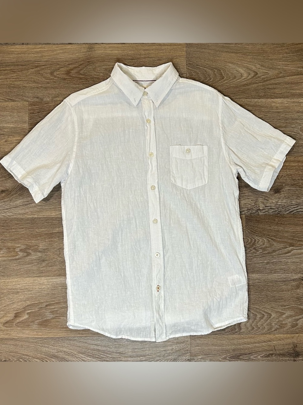 Original Weatherproof Vintage White Linen Button Down Shirt - Mens Medium